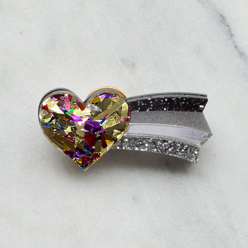 Heart Rainbow Brooches/ Pins