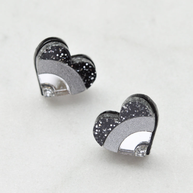 Rainbow Heart Stud Earrings