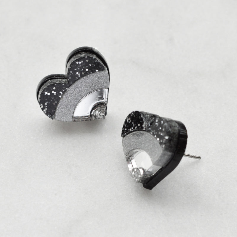 Rainbow Heart Stud Earrings