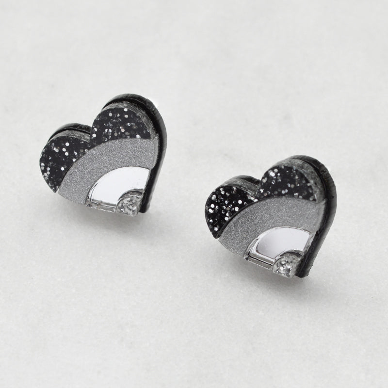 Rainbow Heart Stud Earrings