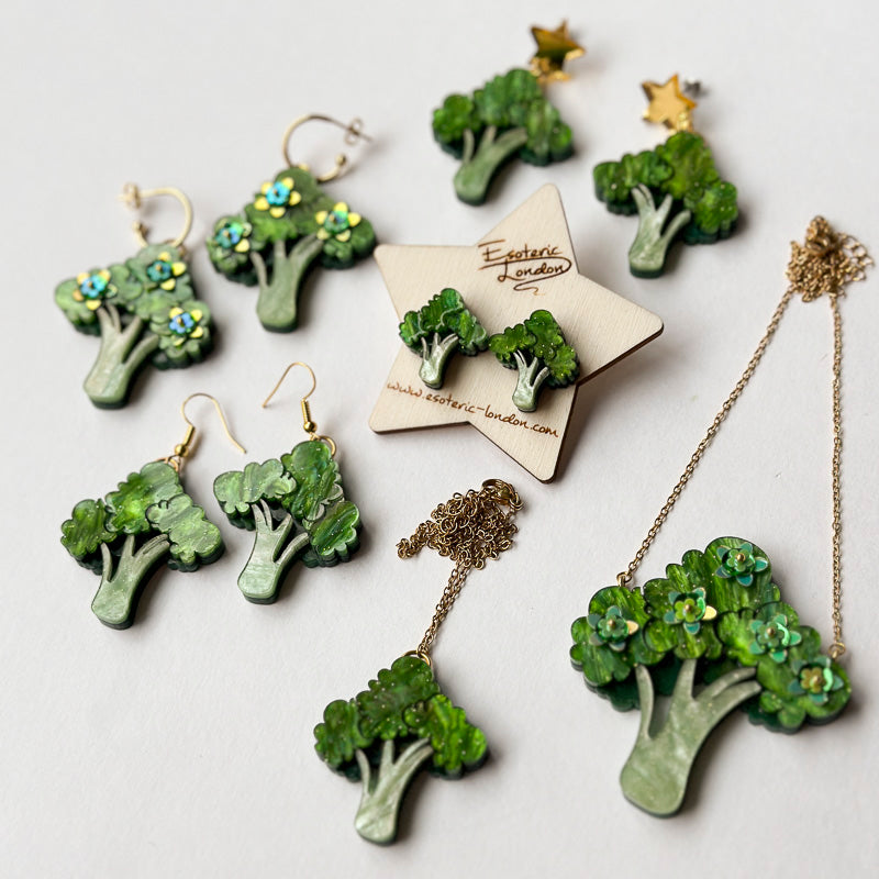 Broccoli Stud Earrings