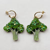 Embellished Broccoli Statement Dangle Earrings