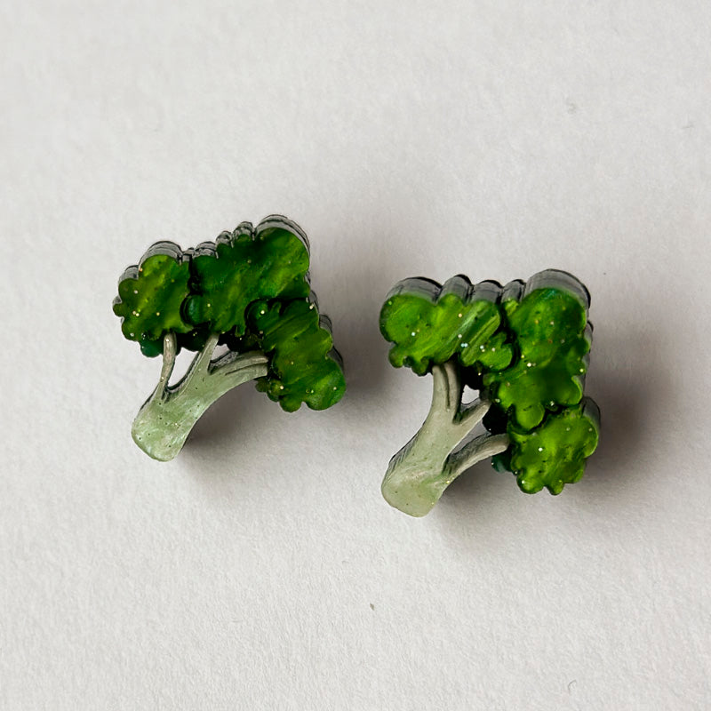 Broccoli Stud Earrings