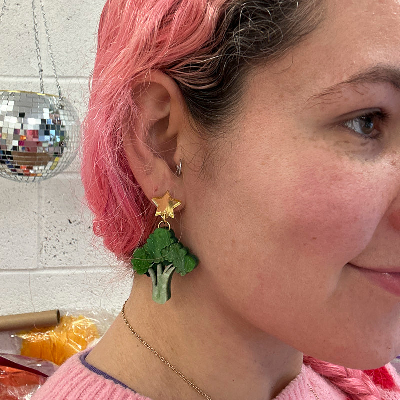 Broccoli Dangle Earrings