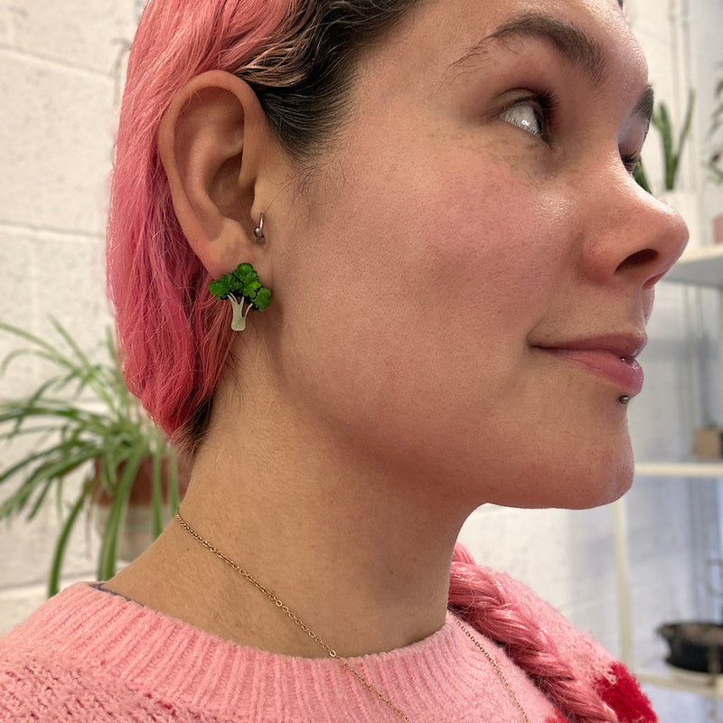 Broccoli Stud Earrings