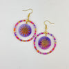 Sun Beaded Hoop Earrings