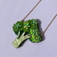 Embellished Broccoli Statement Necklace