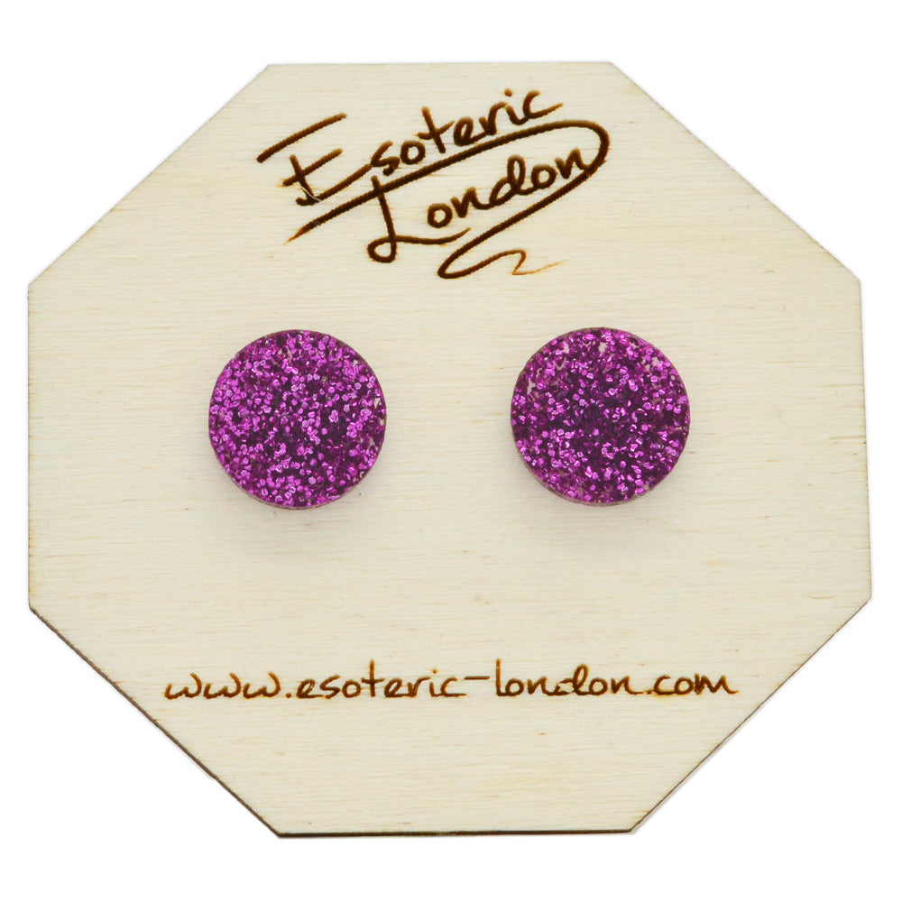 Large Glitter Dot Stud Earrings