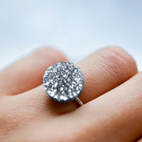 Glitter Dot Sterling Silver Rings