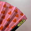 Giant Clacking Hand Fan with Pink & Red Hearts Print (Glows in UV!)