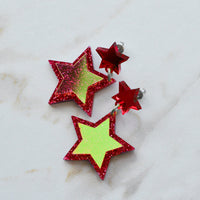 Iridescent & Glitter Star Earrings