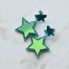 Iridescent & Glitter Star Earrings