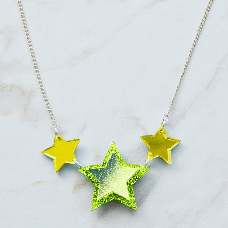 Iridescent & Glitter Star Princess Necklace