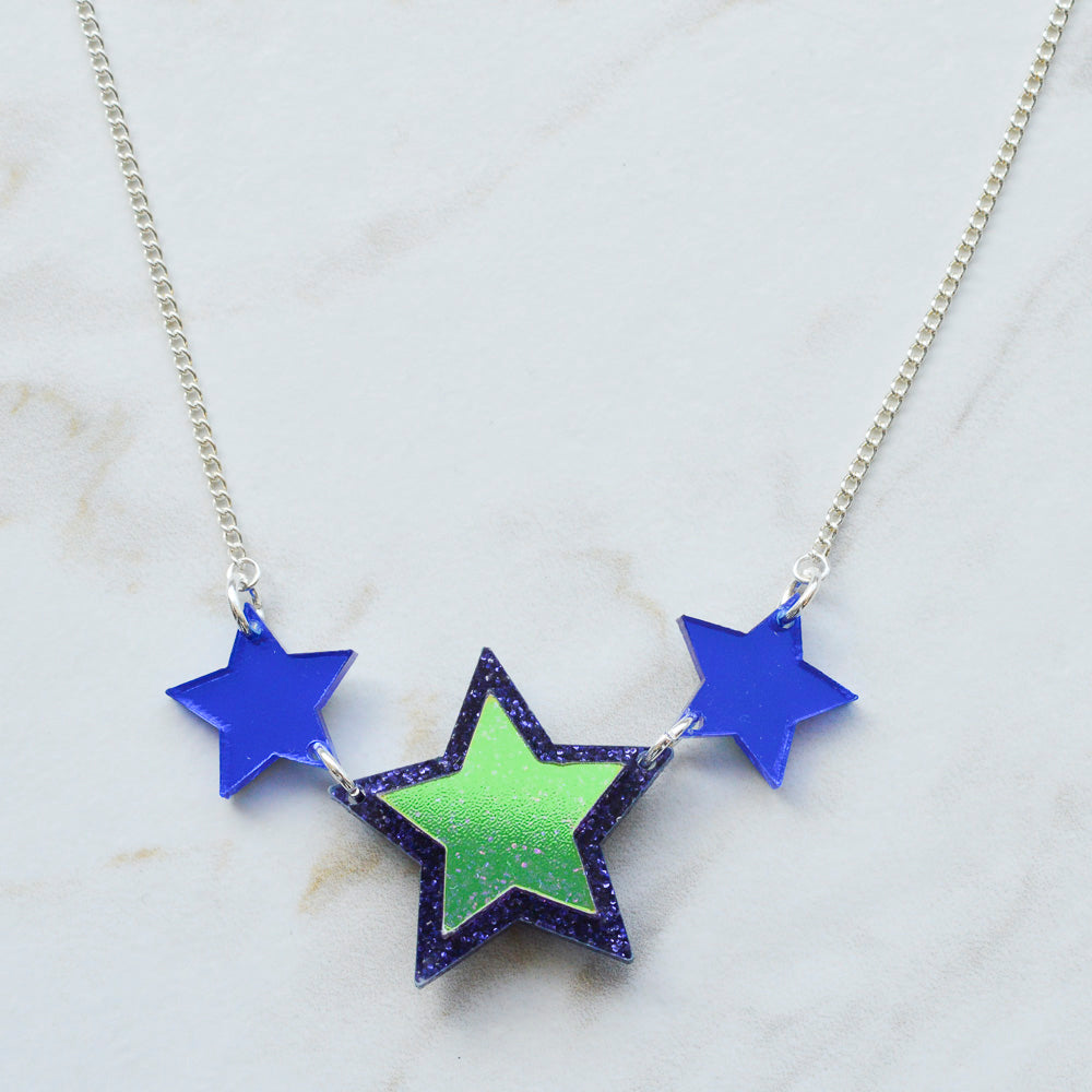 Iridescent & Glitter Star Princess Necklace