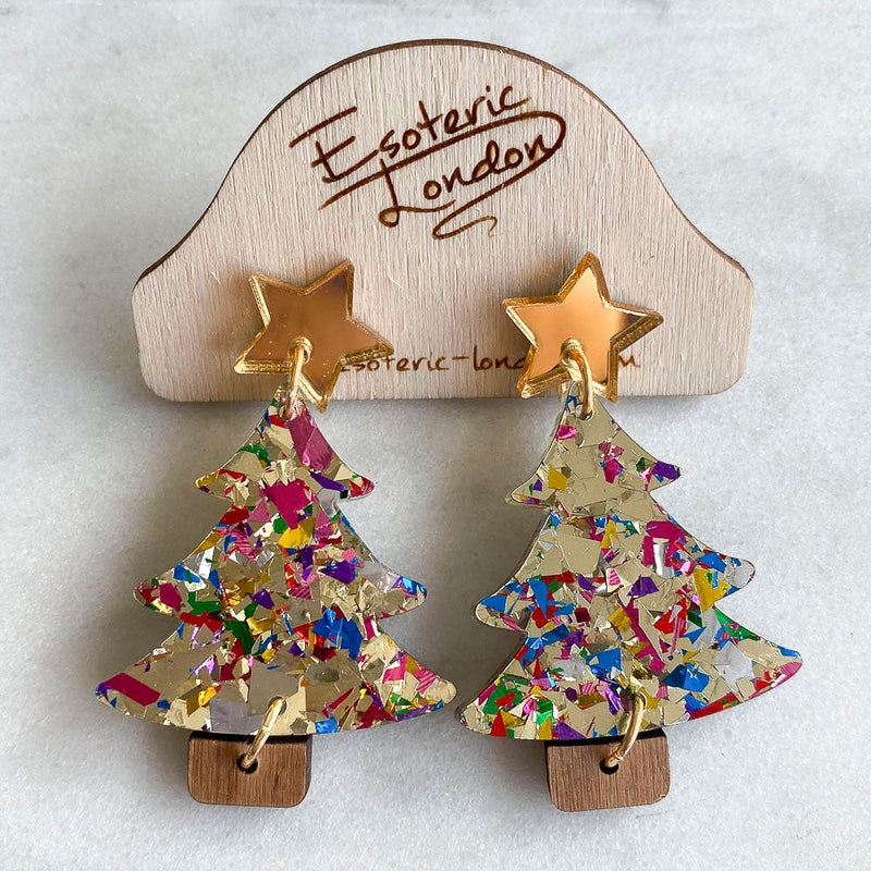 Colour Pop Confetti Tree Dangle Earrings