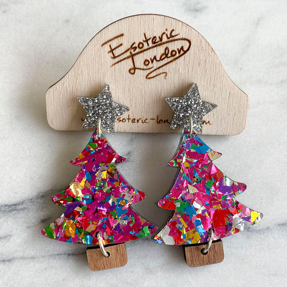 Colour Pop Confetti Tree Dangle Earrings