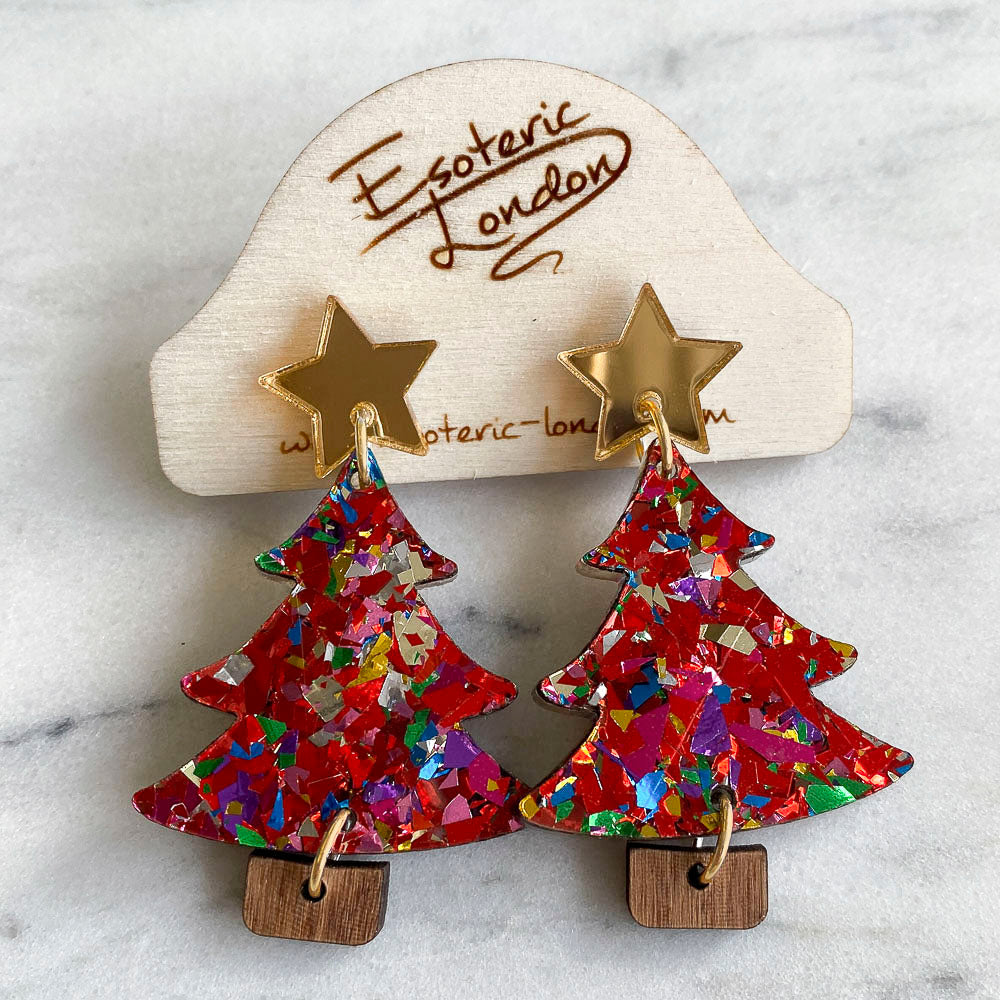 Colour Pop Confetti Tree Dangle Earrings