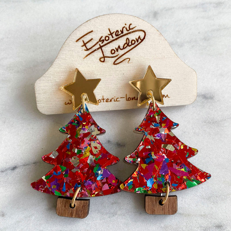 Colour Pop Confetti Tree Dangle Earrings