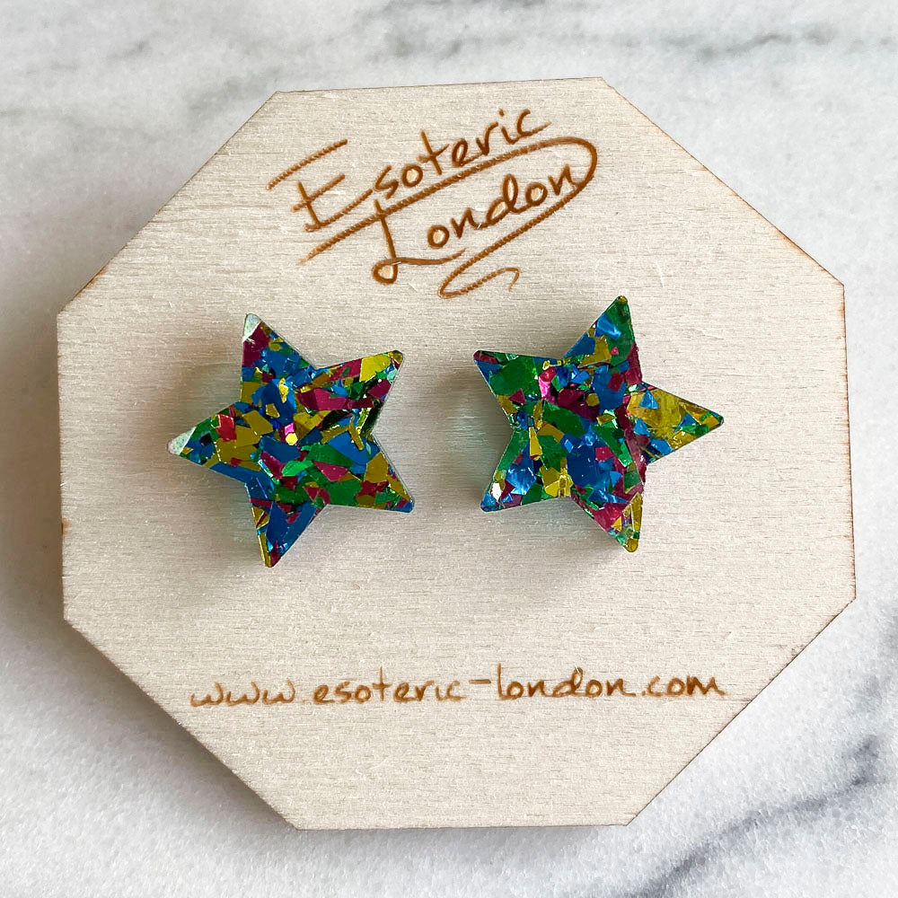 Colour Pop Confetti Star Studs