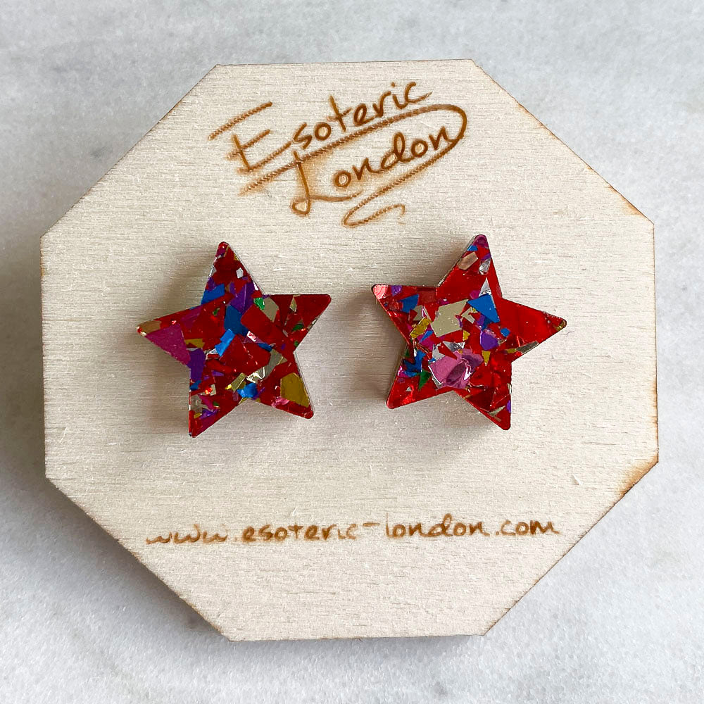 Colour Pop Confetti Star Studs