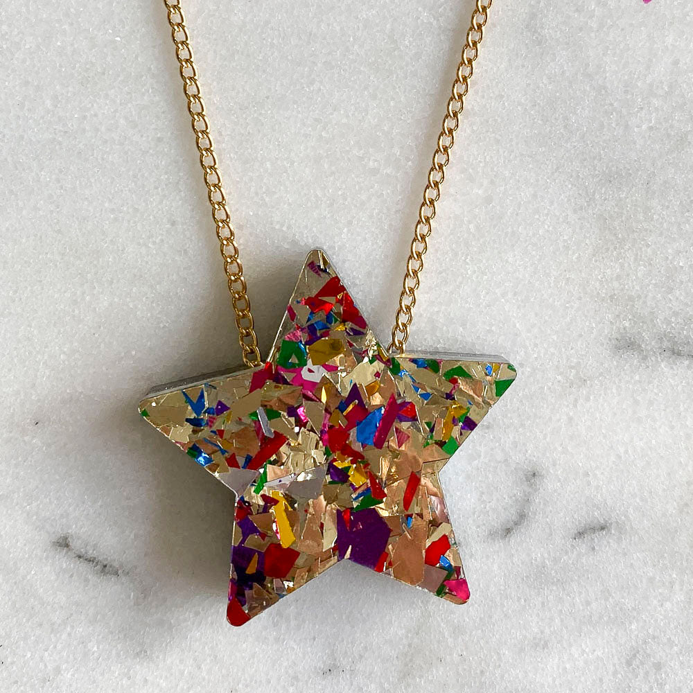 Colour Pop Confetti Star Necklace