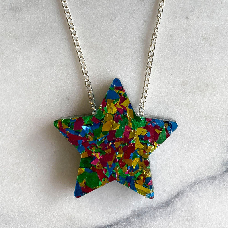 Colour Pop Confetti Star Necklace