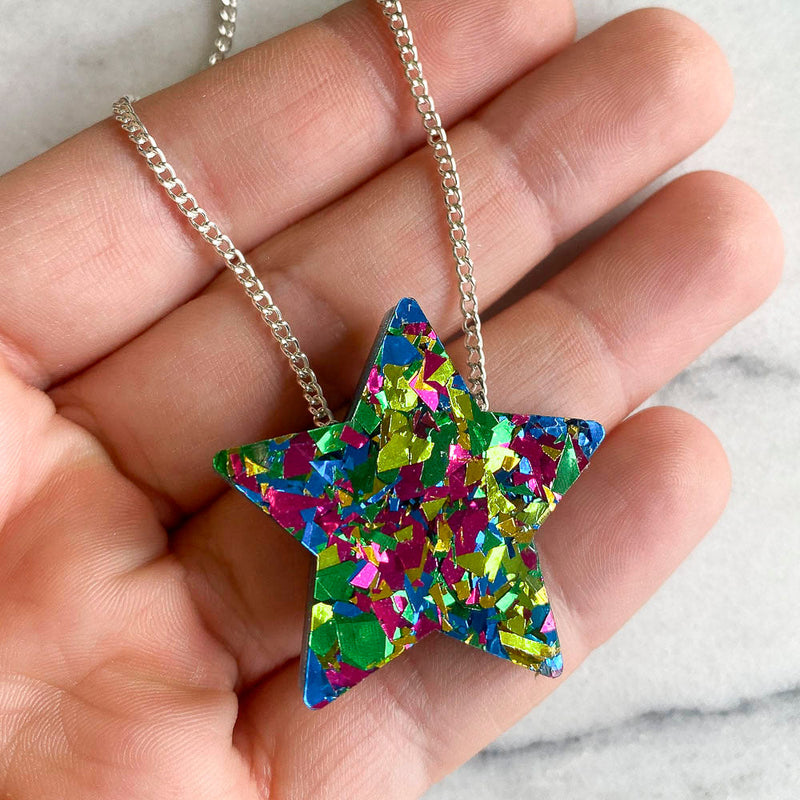 Colour Pop Confetti Star Necklace