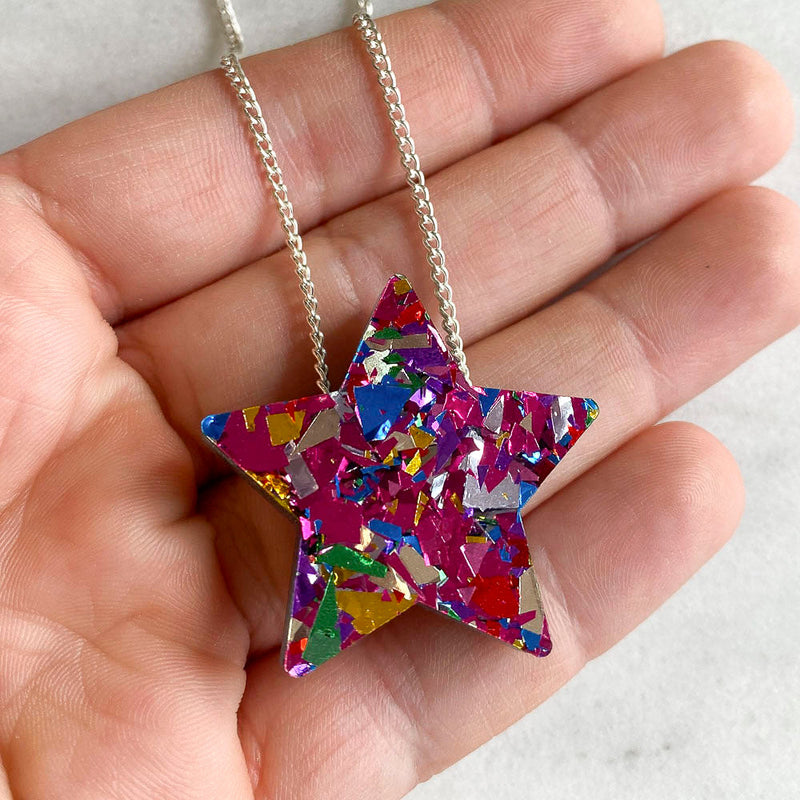 Colour Pop Confetti Star Necklace