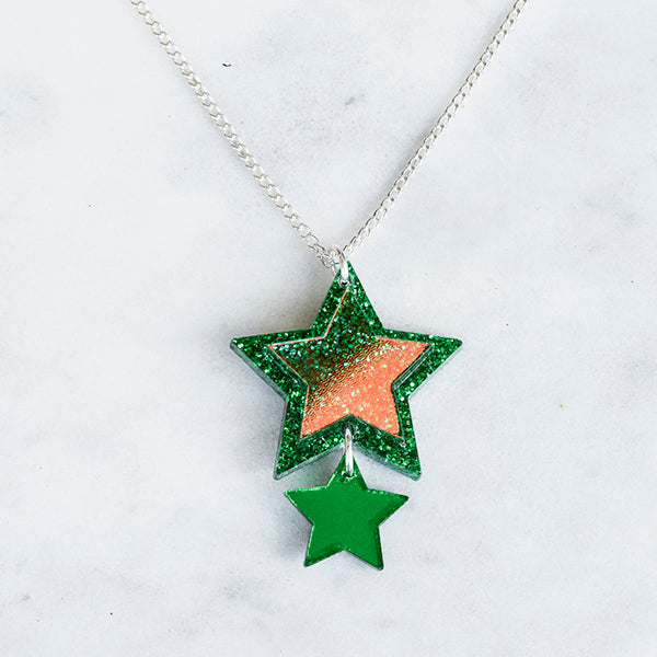 Iridescent & Glitter Star Pendant