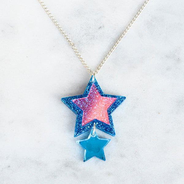 Iridescent & Glitter Star Pendant