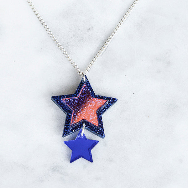 Iridescent & Glitter Star Pendant