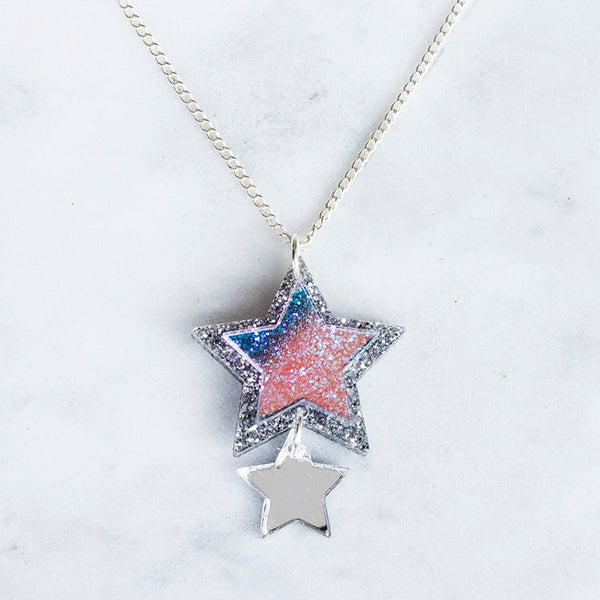 Iridescent & Glitter Star Pendant