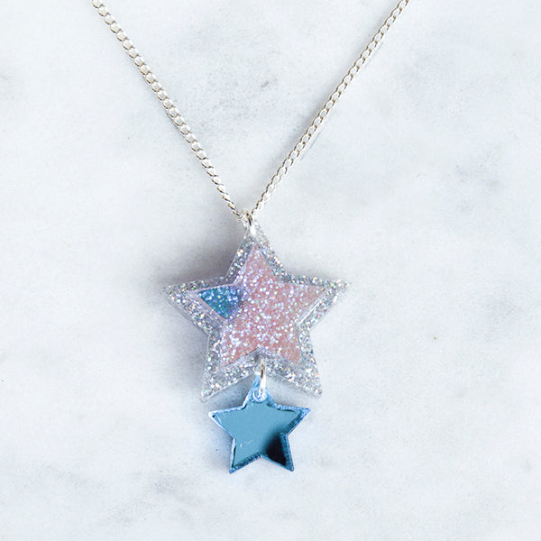 Iridescent & Glitter Star Pendant