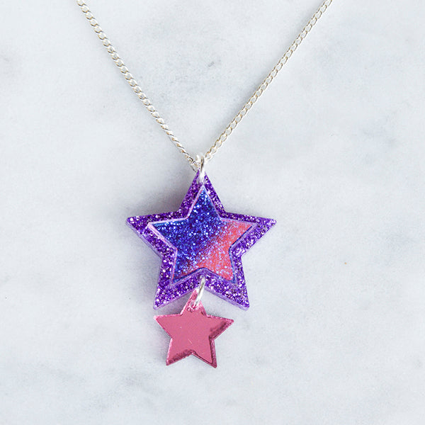 Iridescent & Glitter Star Pendant