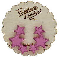 Triple Stars Mirrored Stud Earrings