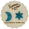 Star and Moon Mirrored Stud Earrings