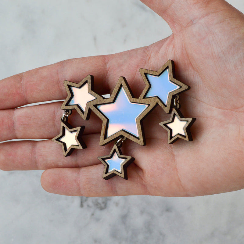 Iridescent Shooting Stars Brooch