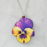 Watercolour Pansy Necklaces