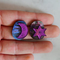 Star & Moon Large Studs