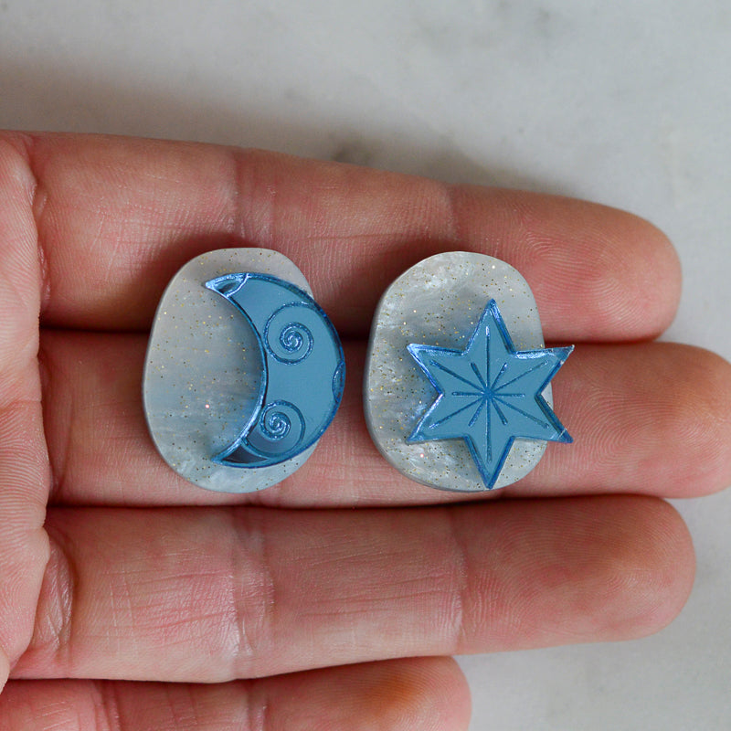 Star & Moon Large Studs