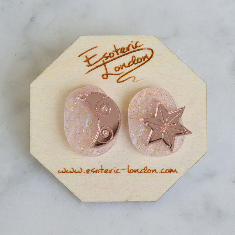 Star & Moon Large Studs