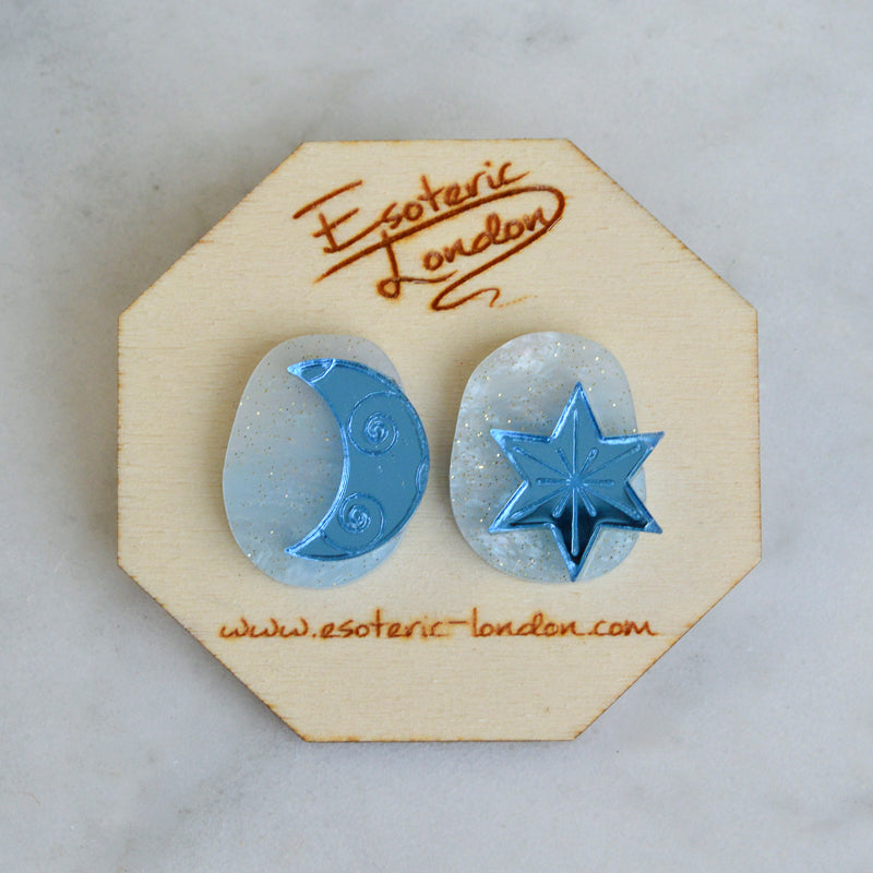 Star & Moon Large Studs