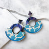 Wild Animal Print Round Statement Fan Earrings