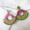 Wild Animal Print Round Statement Fan Earrings