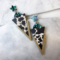 Wild Animal Print Triangle Dangle Studs