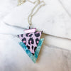 Wild Animal Print Triangle Pendant Necklace