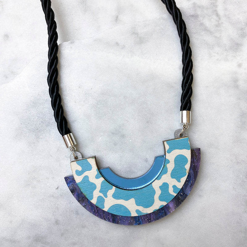 Wild Animal Print Statement Bib Necklace