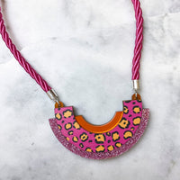 Wild Animal Print Statement Bib Necklace