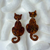 Abalone Cat Dangle Earrings