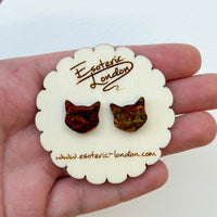 Abalone Cat Stud Earrings